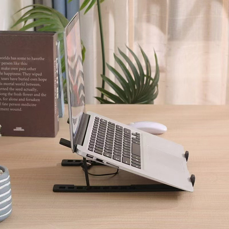 Стойка за лаптоп за охлаждане с тиха работа, регулиема височина, прибираща се основа и вграден вентилатор
