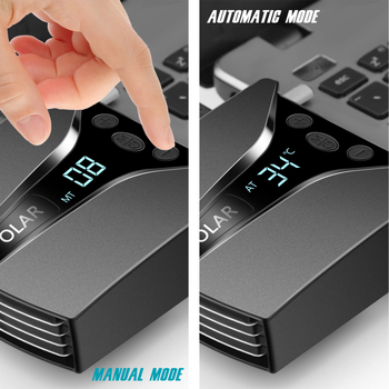 Ноутбук охладител радиатор със странично всмукване и изпускателен вентилатор, външен радиатор, пластмасова конструкция