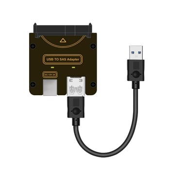 Carte adaptor USB către SAS pentru hard disk, model Adpu3st-j01, cip 578, viteză transfer 6000 Mb/s, conectori 1–4