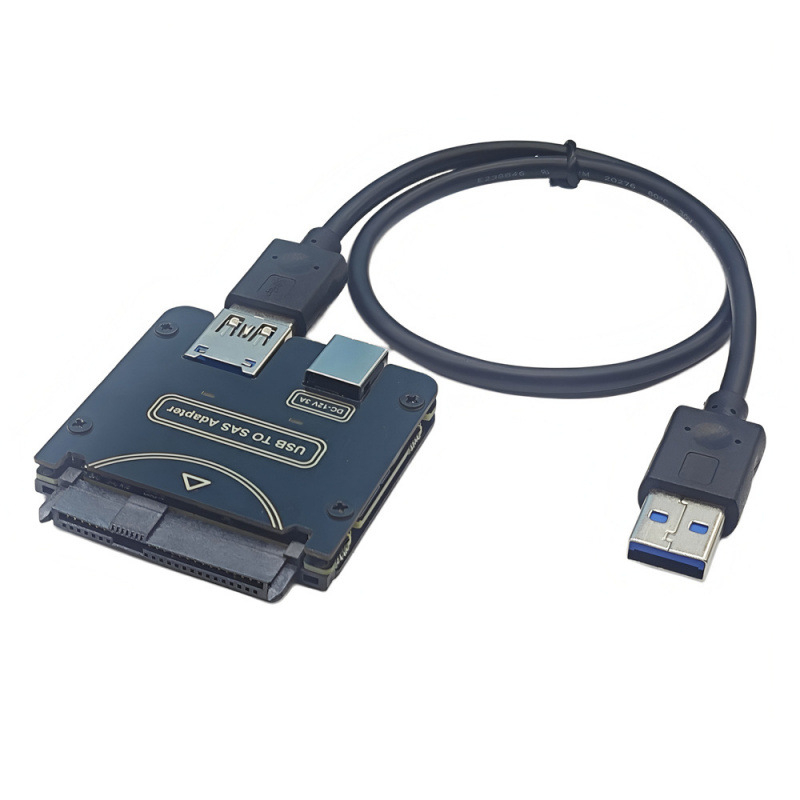 Carte adaptor USB către SAS pentru hard disk, model Adpu3st-j01, cip 578, viteză transfer 6000 Mb/s, conectori 1–4