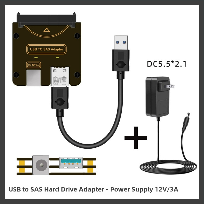 Carte adaptor USB către SAS pentru hard disk, model Adpu3st-j01, cip 578, viteză transfer 6000 Mb/s, conectori 1–4