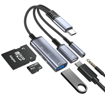 USB-C adapter kábel Hs-118, USB 2.0 interfész, adatátviteli sebesség 2.0, 1-3 osztó, modell Hs-118, OTG