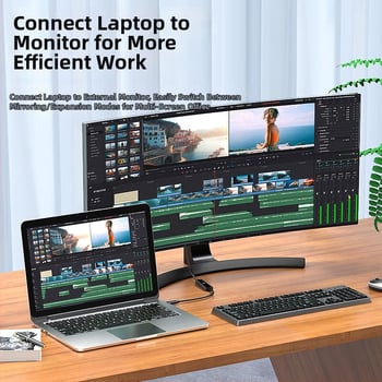 Kábel Type-C na HDMI 4K, dĺžka 0,2 m, meďový jadro, vysokokvalitný čip, 5 Gbps