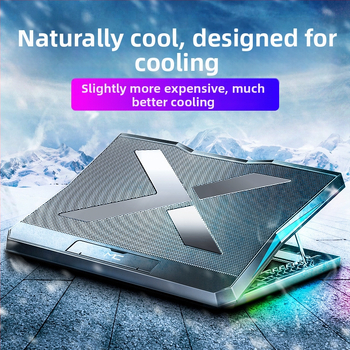 Chladič notebooku so šiestimi ventilátormi, nastaviteľná výška a rýchlosť, tiché chladenie, kovová mriežková základňa