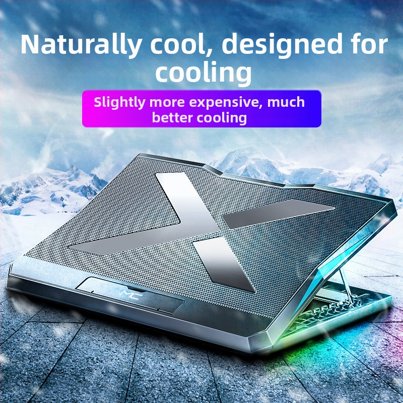 Chladič notebooku so šiestimi ventilátormi, nastaviteľná výška a rýchlosť, tiché chladenie, kovová mriežková základňa