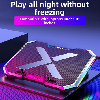 Nossi Q8 notebook chladiaca podložka s LCD displejom, RGB osvetlením a ovládaním tlačidlami, 6 ventilátorov