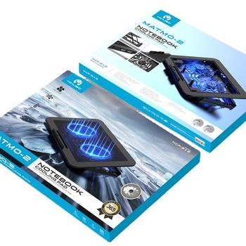 Лаптоп охладител, модел NCP-212, дву вентилаторна конфигурация, пластмаса + железна мрежа, съвместим с лаптопи, ултрабуци и други устройства