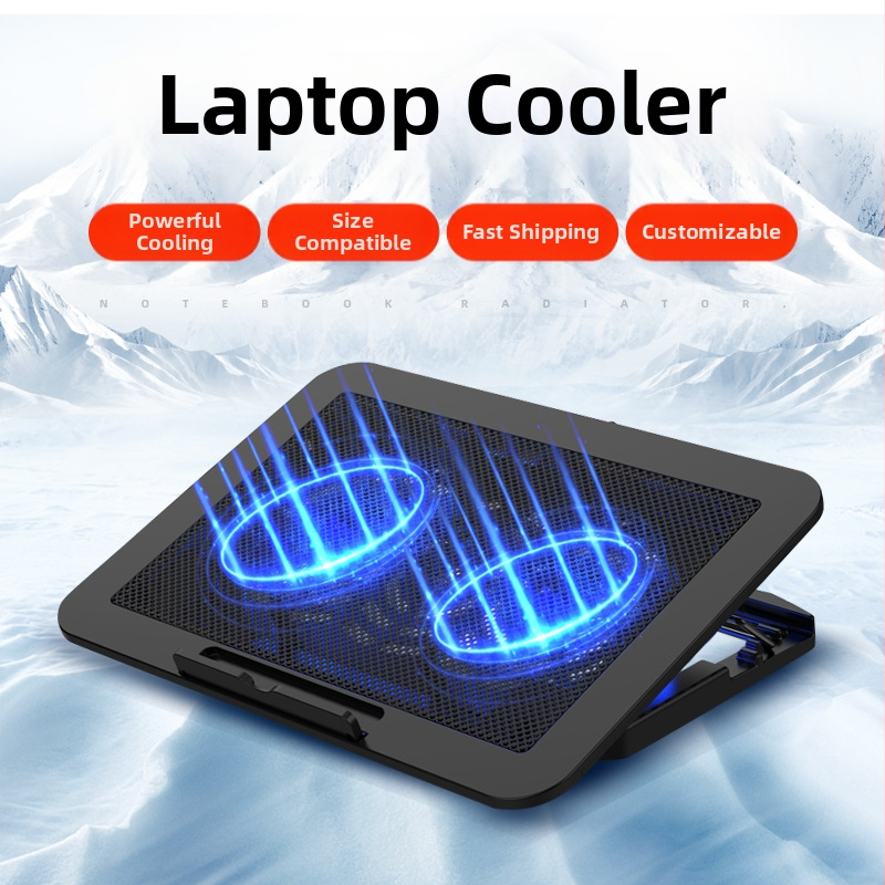 Chladič na notebook, dvojventilátorová konfigurácia, model NCP-212, materiál: plast + železná sieť