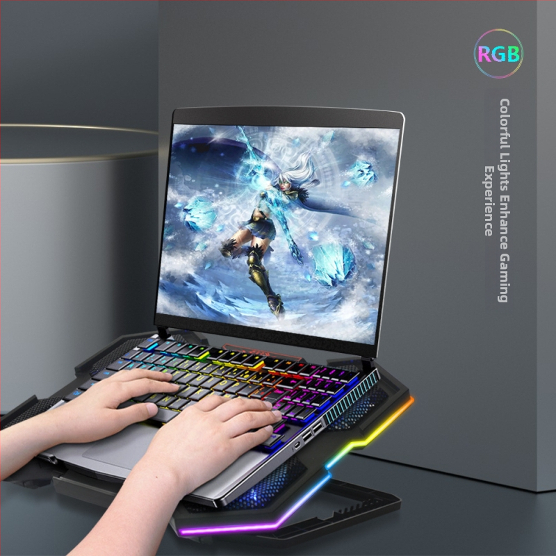 Chladiaca podložka pre notebook s 6 ventilátormi, kovová sieťovina, kompatibilná s notebookmi, ultrabookmi a PlayBookom