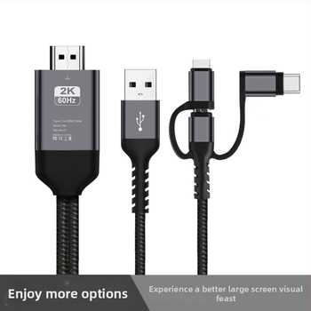 Type-C HDMI troj-za-1 mobilný adaptér pre zrkadlenie obrazovky, 1:3 splitter, HDMI rozhranie, 1080p, importovaný čip