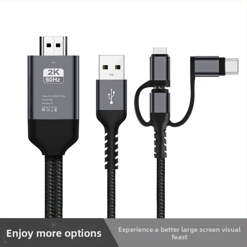Type-C HDMI troj-za-1 mobilný adaptér pre zrkadlenie obrazovky, 1:3 splitter, HDMI rozhranie, 1080p, importovaný čip