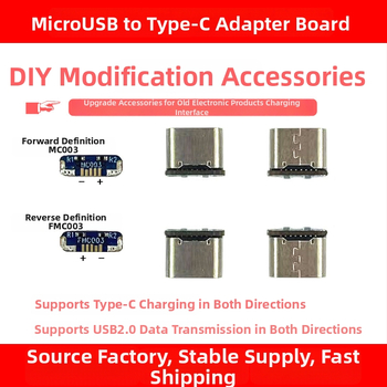 Adaptérska doska MicroUSB na Type-C pre ovládač PS4, USB 2.0 rozhranie, dĺžka 7,5 mm, meďové jadro, model MC003 / FMC003