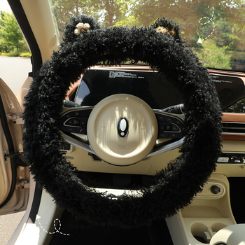 Plišani pokrivač volana za zimu — protuklizni, sladak stil, univerzalna prilagodba, materijal: umjetni pliš