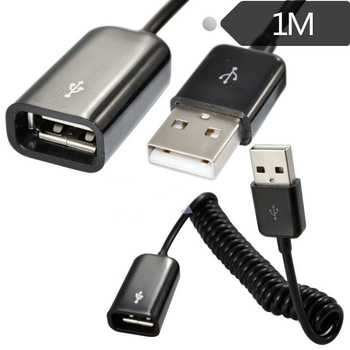 USB 2.0 patch kabel, povlačni opružni dizajn, USB-A muški – USB-A ženski