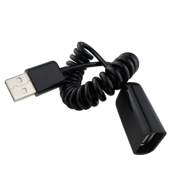 USB 2.0 patch kabel, povlačni opružni dizajn, USB-A muški – USB-A ženski