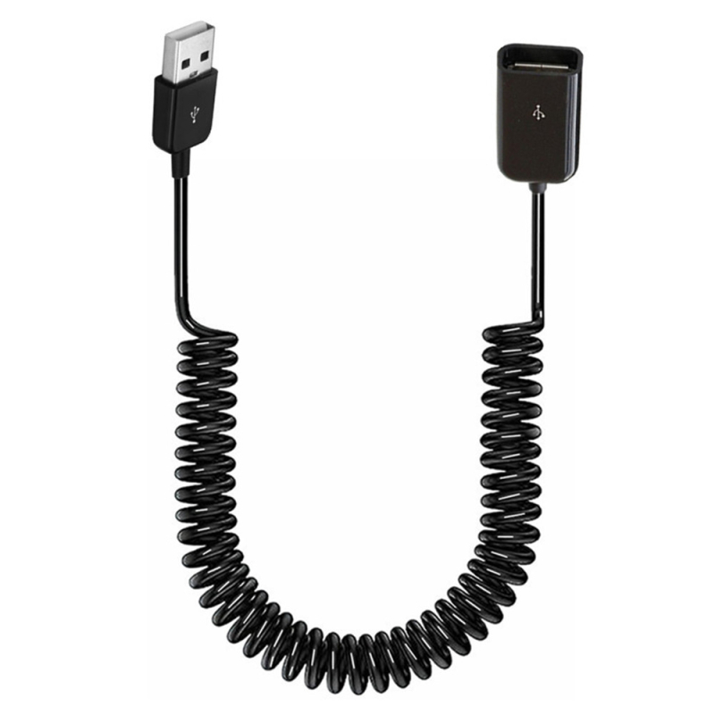 USB 2.0 patch kabel, povlačni opružni dizajn, USB-A muški – USB-A ženski