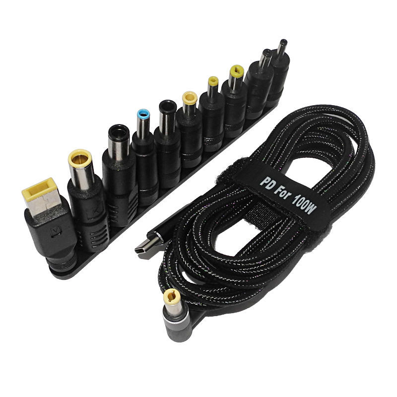 YXL PD100W Cablu Patch către adaptor DC pentru laptop, 1.8 m, miez din cupru acoperit cu aluminiu, interfață: altă, putere: 100W/65W