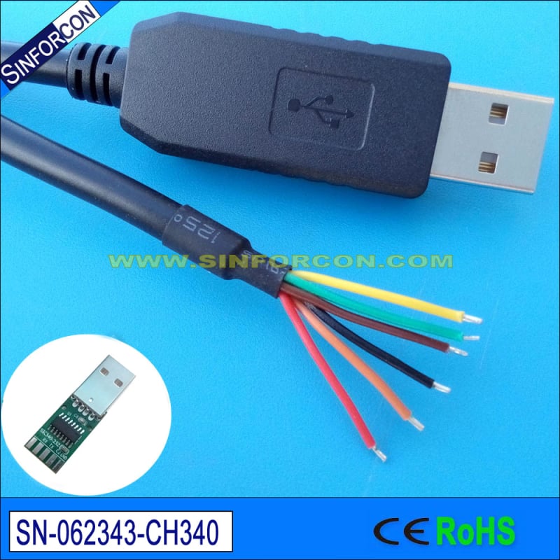 Sinforcon Καλώδιο USB προς RS485 τύπου patch, με CH340 USB σειριακή διεπαφή, ταχύτητα 1 Mbps, μοντέλο sn-0685xx