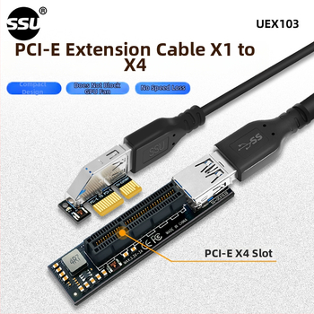 PCIe 1X predlžovací kábel, SSU UEX103, patch cord, rozhranie: Iné, dĺžka 0.6 m