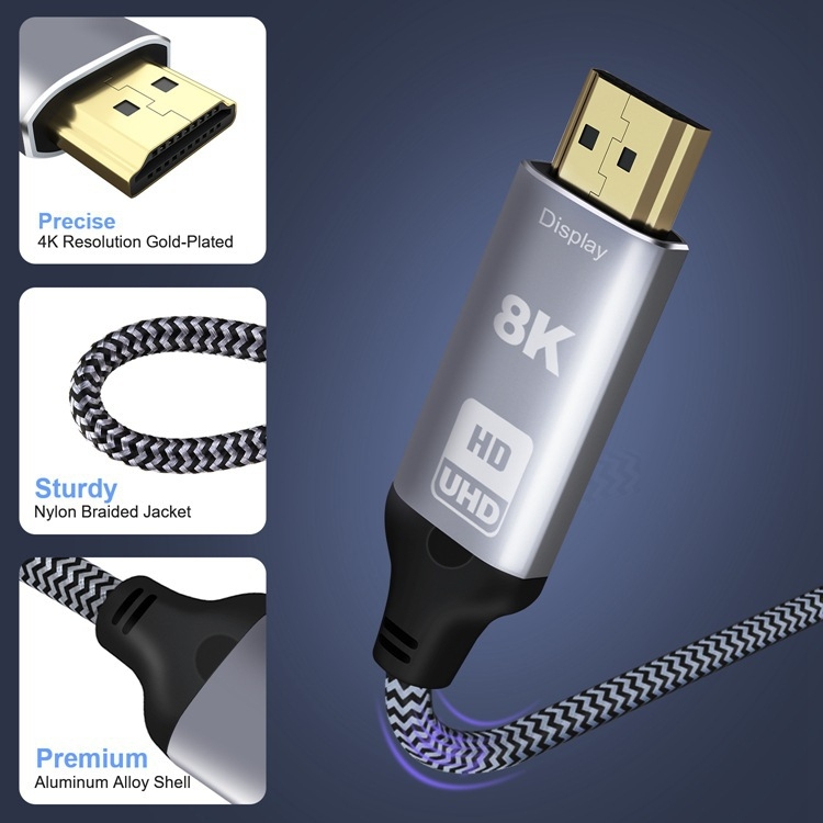 Cablu adaptor DP 1.4 la HDMI, 8K@30Hz, 40 Gbps, model F0206, pentru monitor desktop