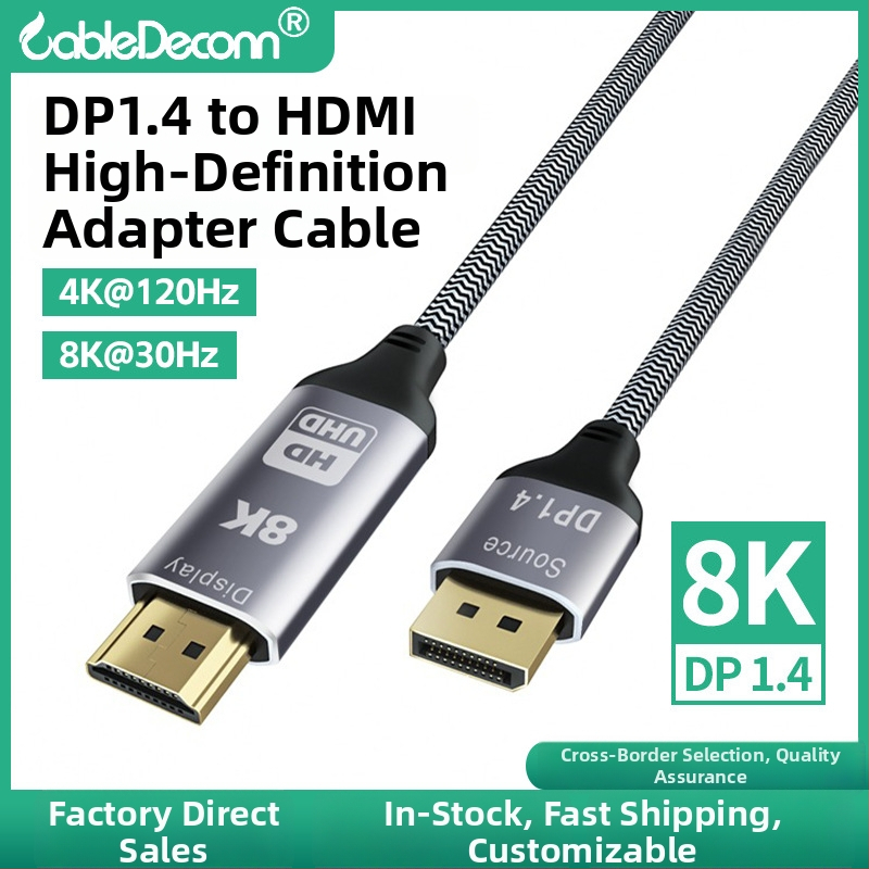 Kábel adaptéra DP 1.4 na HDMI, 8K@30Hz, 40 Gbps, model F0206, pre desktop monitor