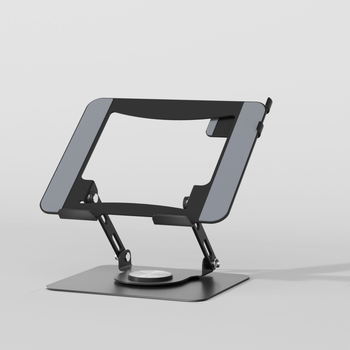 Suport pliabil pentru laptop cu construcție metalică, înălțime reglabilă și design rotativ, compatibil cu dispozitive de 10–17 inch, model JT16R-A, greutate 1,2 kg