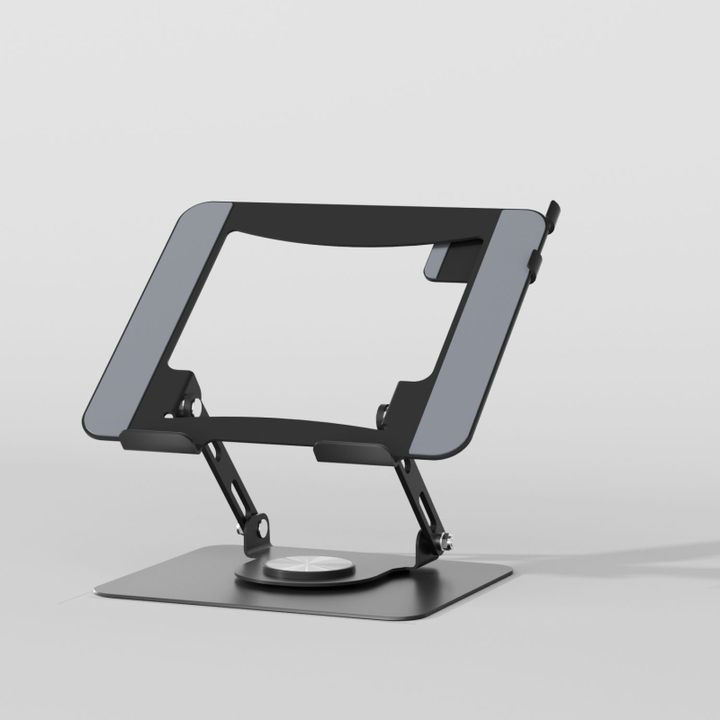 Suport pliabil pentru laptop cu construcție metalică, înălțime reglabilă și design rotativ, compatibil cu dispozitive de 10–17 inch, model JT16R-A, greutate 1,2 kg