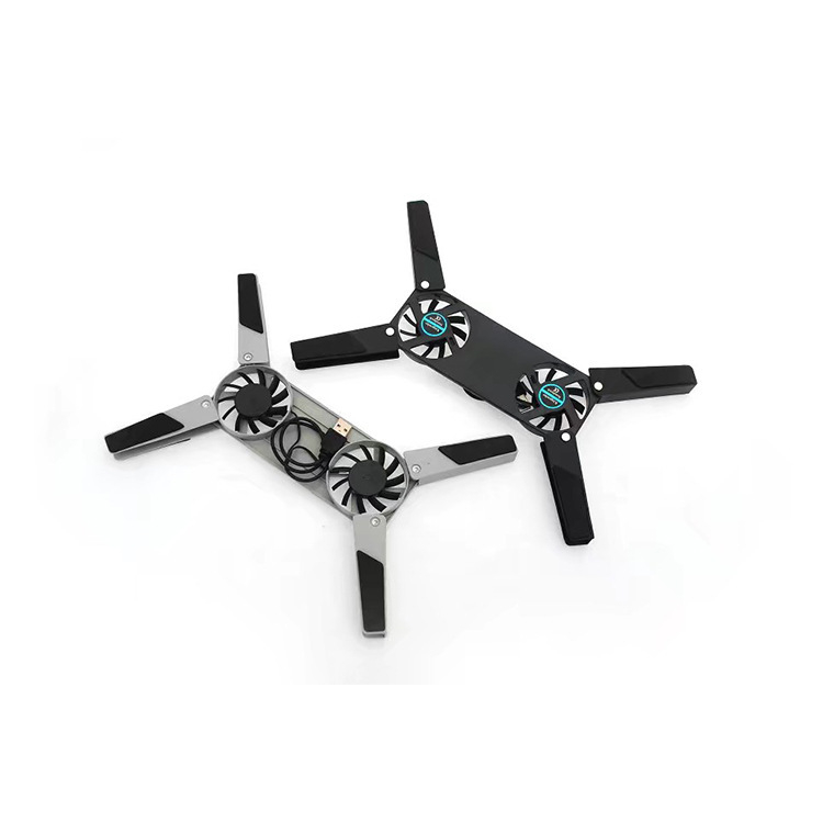 Bază de răcire pentru notebook cu ventilatoare duale, design pliabil, material ABC, compatibil cu notebookuri, ultrabookuri și Playbook