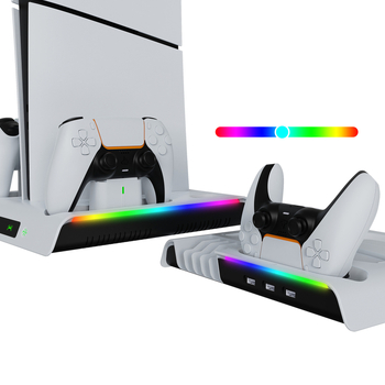 P5 Slim kućište za hlađenje konzole i dok za punjenje za kontroler s nosačem slušalica i RGB osvjetljenjem