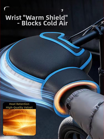 Ādas ziemas braukšanas cimdi, bieza, īsa manšete, piemēroti riteņbraukšanai un sacensībām