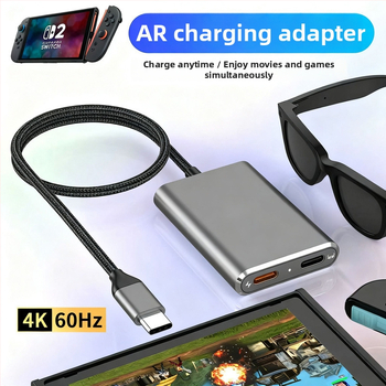 Switch2-ar Typ-C dokovacia stanica pre AR okuliare, 4K projekcia, PD nabíjanie s rozdelovačom, 5 Gbps