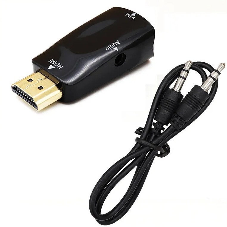HDMI na VGA adapter kabel, model Barrel HDMI/VGA, tip: adapter kabel, sučelje: HDMI, jednostrani konektor, pakiranje: biserna torbica