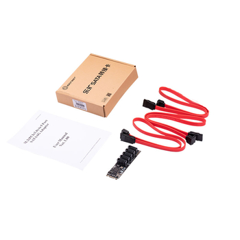 Carte adaptor M.2 PCIe3.0 către 5 porturi SATA3.0, NVMe Protocol, adaptor pentru hard disk, model IO-M2F585-5I, cip JMicron JBM585