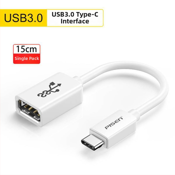 Pisen Type-C OTG dátový kábel – USB 3.0 OTG adaptér pre Huawei Android telefóny, dĺžka 0.15 m, jednosmerný konektor