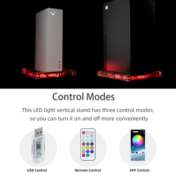 RGB baza za hlađenje za Xbox Series X/S s USB sučeljem — Model KLXS001, ABS materijal, uključuje daljinski upravljač i priručnik