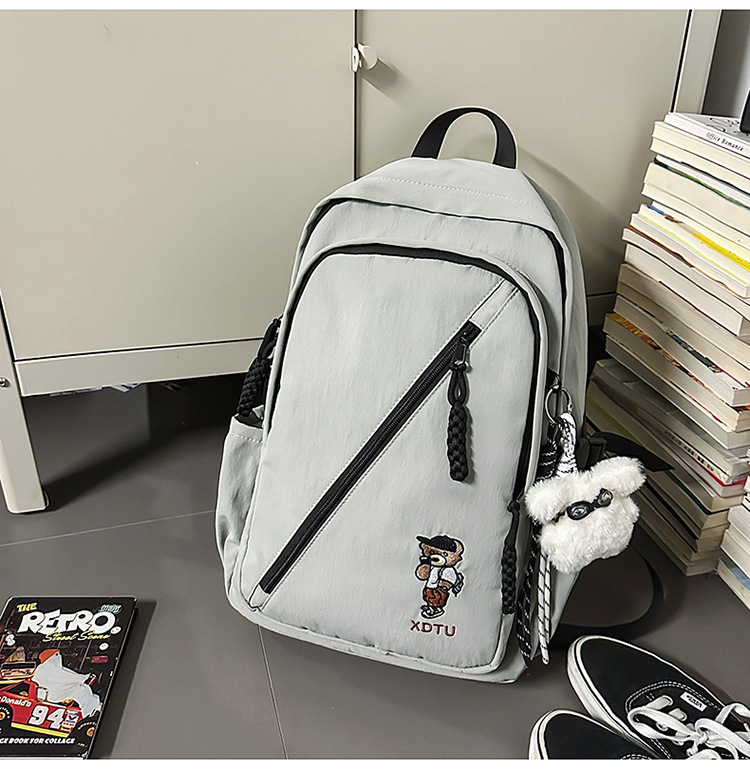 Unisex nylon ruksak, kapaciteta 36–55 L, vodootporan, za 12-inčni prijenosnik, naramenice s zračnom jastukom, stil studentskog kampusa