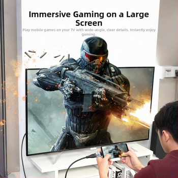 Adaptor Type-C la HDMI pentru laptopuri și telefoane, video 4K60Hz USB-C convertor cu cip de înaltă calitate