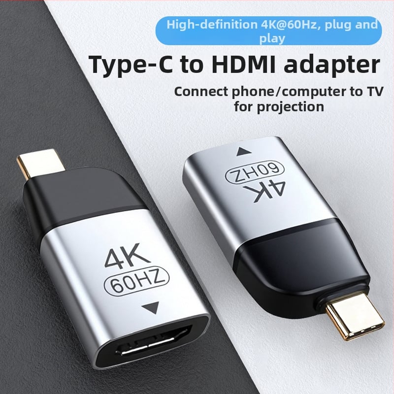 Adaptor Type-C la HDMI pentru laptopuri și telefoane, video 4K60Hz USB-C convertor cu cip de înaltă calitate