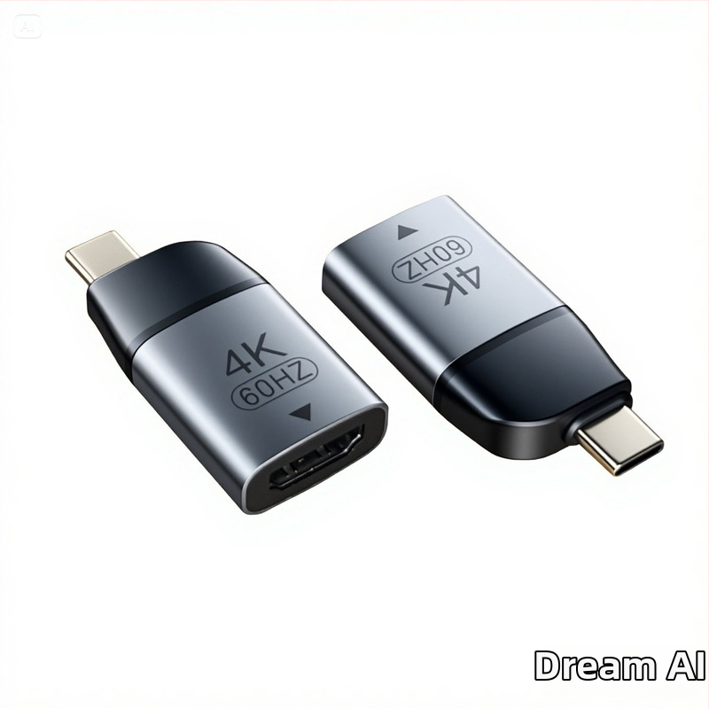 Adaptor Type-C la HDMI pentru laptopuri și telefoane, video 4K60Hz USB-C convertor cu cip de înaltă calitate