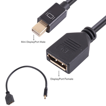 Cablu adaptor Mini DisplayPort M către DP F, cu contacte placate cu aur, 4K suport