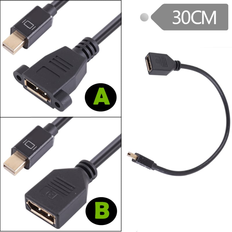 Cablu adaptor Mini DisplayPort M către DP F, cu contacte placate cu aur, 4K suport