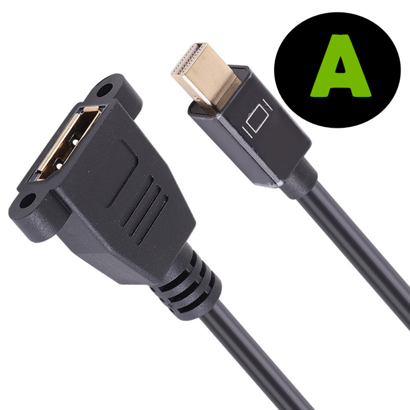 Cablu adaptor Mini DisplayPort M către DP F, cu contacte placate cu aur, 4K suport