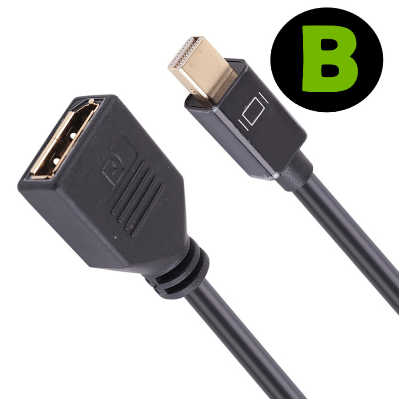 Cablu adaptor Mini DisplayPort M către DP F, cu contacte placate cu aur, 4K suport