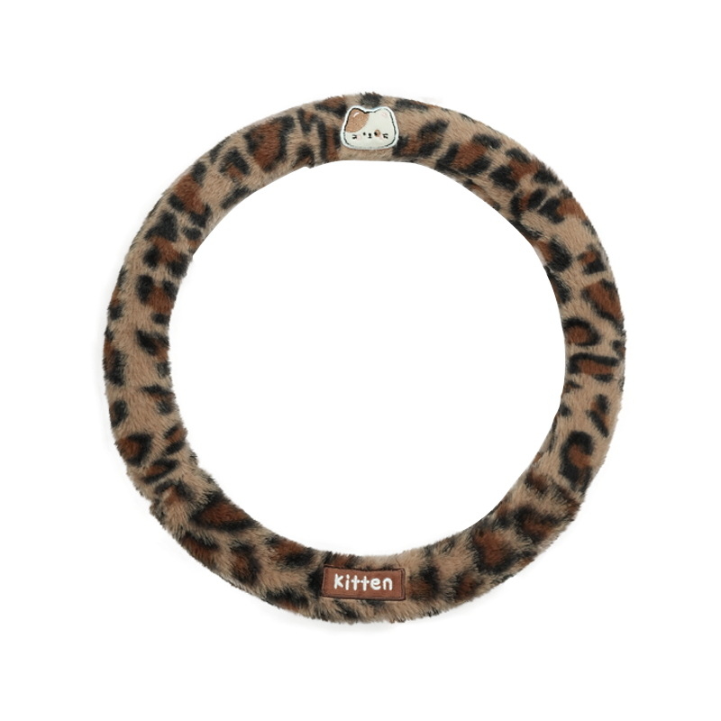 Κάλυμμα τιμονιού - λεοπάρ εκτύπωση, τεχνητό βελούδινο υλικό, για τον χειμώνα, παγκόσμια εφαρμογή, Blue Rain