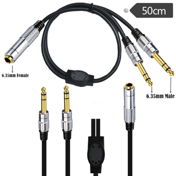 Cablu adaptor, splitter în Y cu canal dual, conductori din trei fire, carcasă metalică, conectori placati cu aur