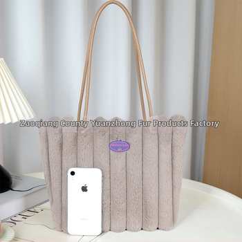 Geantă de pluș pentru femei, stil urban minimalist, formă pătrată orizontală, căptușeală PU, interior laminat cu fermoar