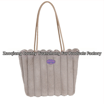 Geantă de pluș pentru femei, stil urban minimalist, formă pătrată orizontală, căptușeală PU, interior laminat cu fermoar