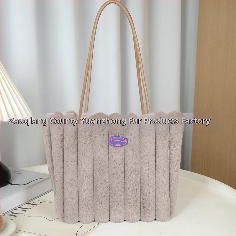 Geantă de pluș pentru femei, stil urban minimalist, formă pătrată orizontală, căptușeală PU, interior laminat cu fermoar