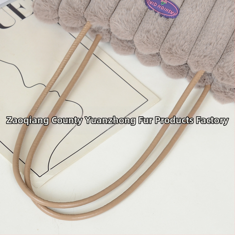 Geantă de pluș pentru femei, stil urban minimalist, formă pătrată orizontală, căptușeală PU, interior laminat cu fermoar