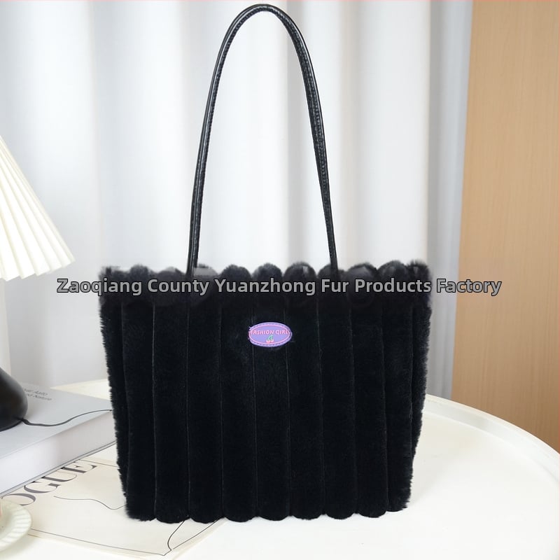 Geantă de pluș pentru femei, stil urban minimalist, formă pătrată orizontală, căptușeală PU, interior laminat cu fermoar